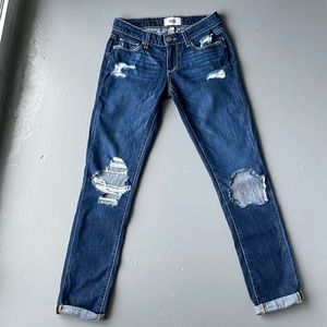 Only worn twice! PAIGE JIMMY JIMMY SKINNY JEANS DISTRESSED SIZE 23